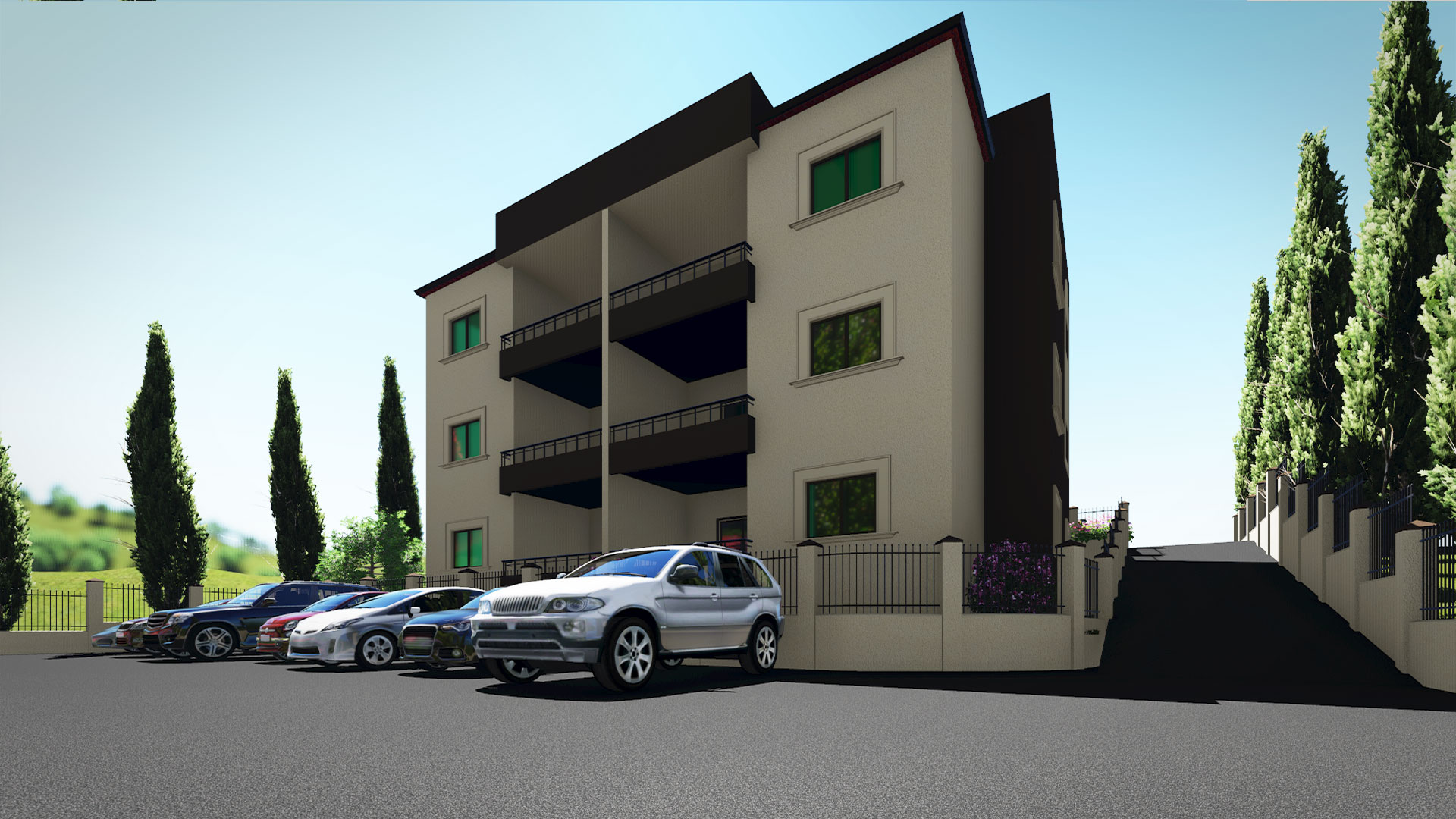 Architecture & engineering design & rendering for Touairi Residential building 171.
